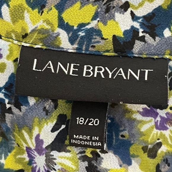 Lane Bryant Floral Top 18 Green Euro Summer Boho Western Neutral Cowgirl Classic - Picture 2 of 13